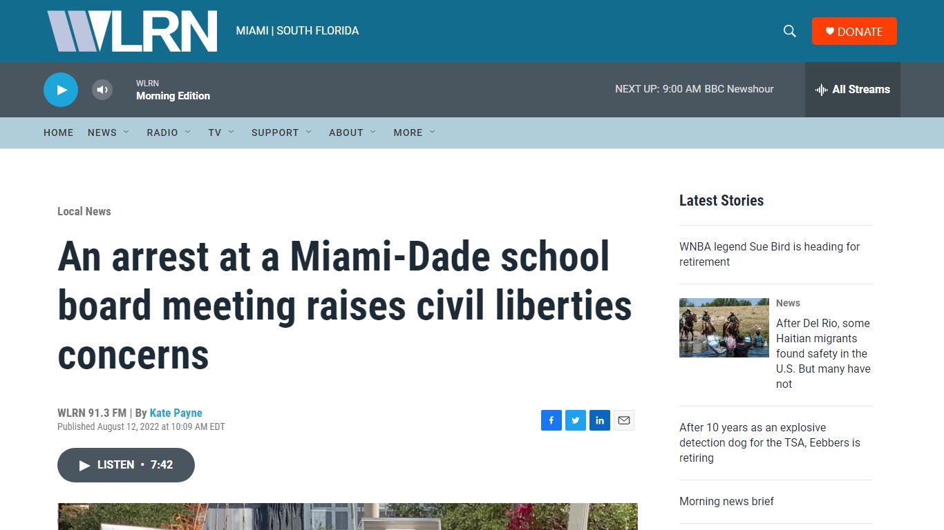 An arrest at a Miami-Dade school board meeting raises civil liberties ...